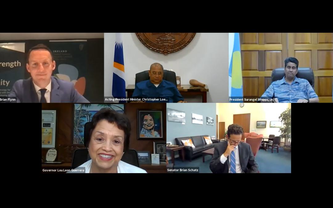 Gov. Lou Leon Guerrero and other island leaders participate in a side event at the 2021 United Nations (UN) High-Level Political Forum on Sustainable Development